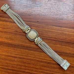 CZ Diamond gold and silver bracelet